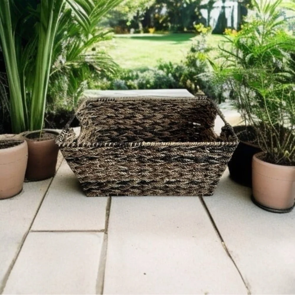 Wicker Rectangular Storage Basket 15x10x7